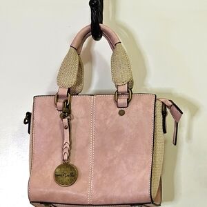 Simply Noelle Blush Pink/Beige  Faux Leather Handbag w/Strap,Sm/Med,NWOT